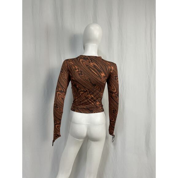 Maisie Wilen Body Shop Brown Polyester Top Size S - Picture 3 of 4